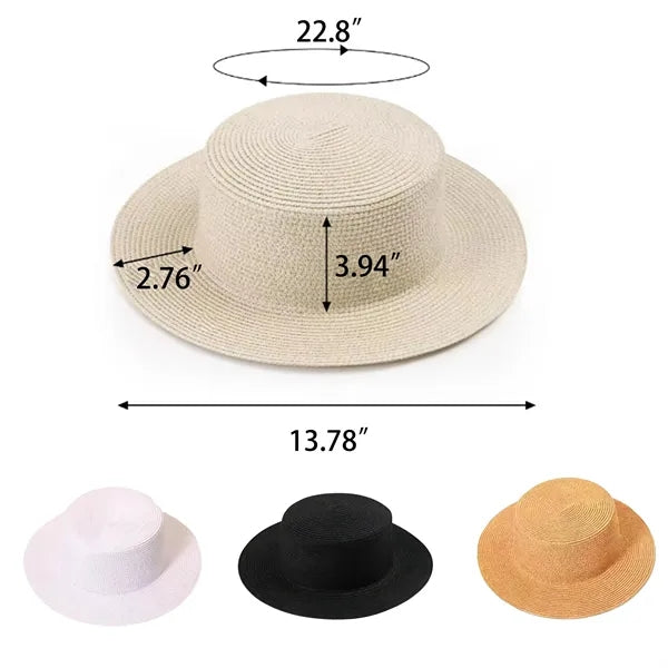 Straw Boater Hat Custom Logo