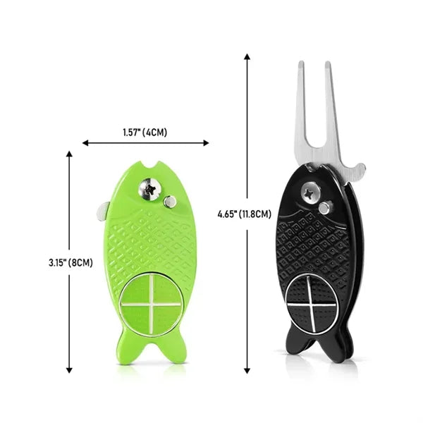 Premium Folding Aluminum Divot Tool W/ Magnetic Ball Marker