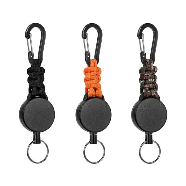 Retractable Keychain Carabiner Badge Holder