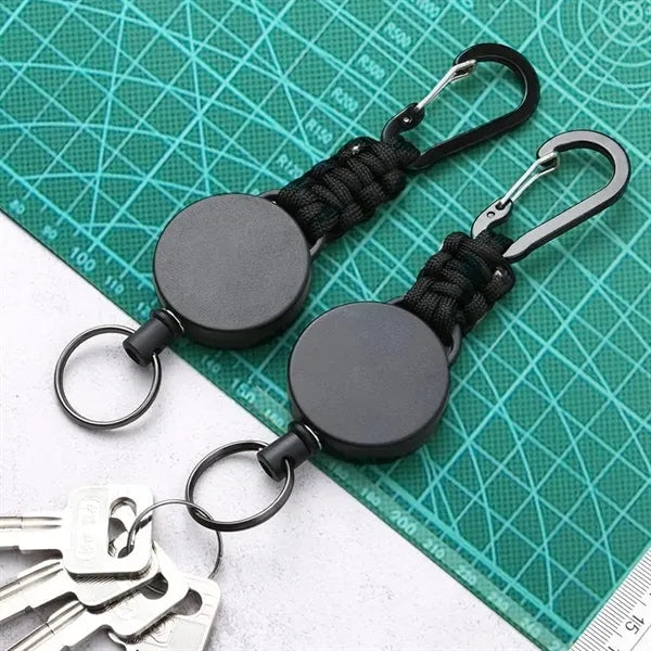 Retractable Keychain Carabiner Badge Holder
