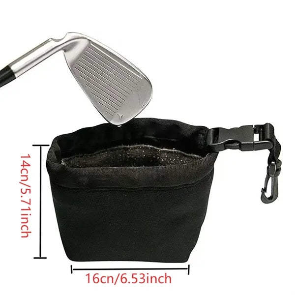 Neoprene Golf Ball and Club Head Cleaner Pouch with Clip