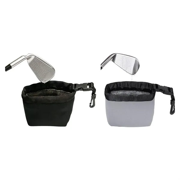 Neoprene Golf Ball and Club Head Cleaner Pouch with Clip
