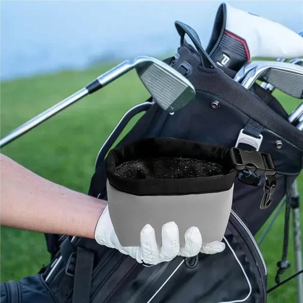 Neoprene Golf Ball and Club Head Cleaner Pouch with Clip