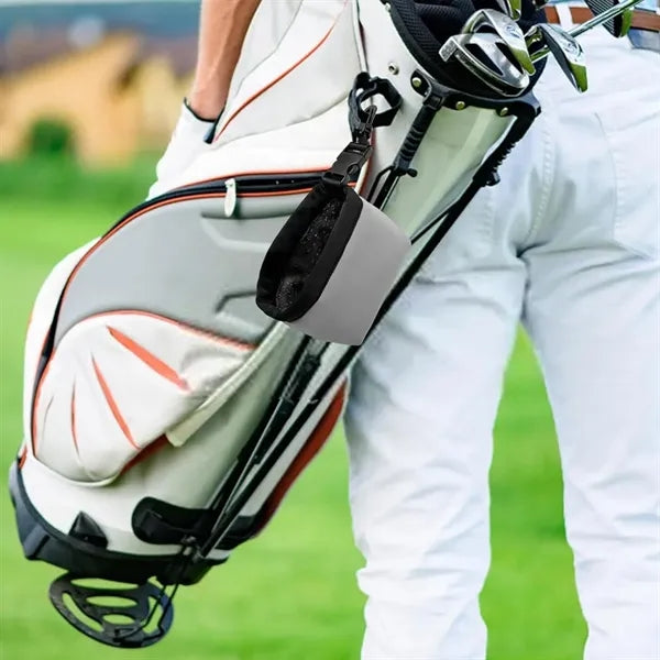 Neoprene Golf Ball and Club Head Cleaner Pouch with Clip