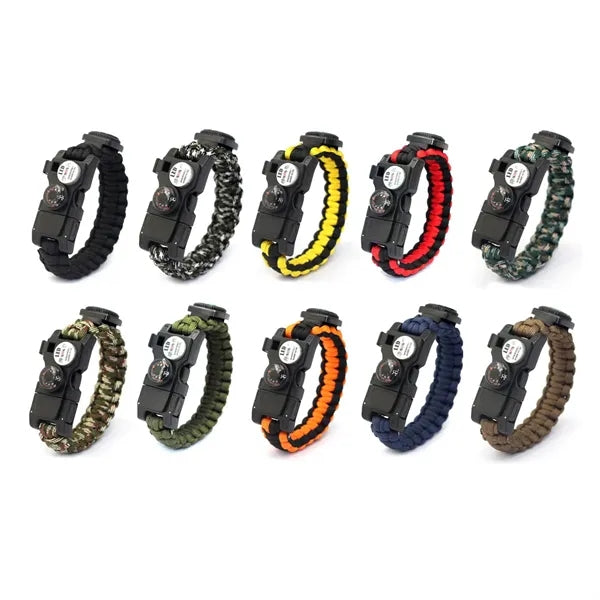 Outdoor Survival Paracord Bracelet with LED Light
