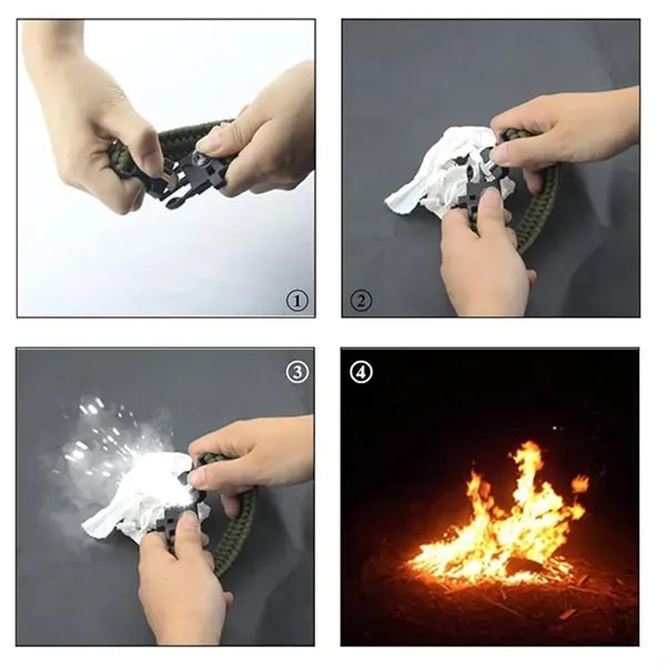 Outdoor Survival Paracord Bracelet with LED Light