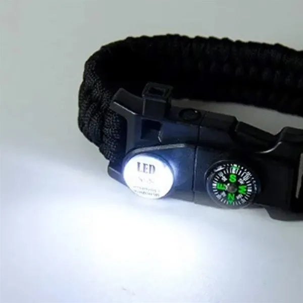 Outdoor Survival Paracord Bracelet with LED Light