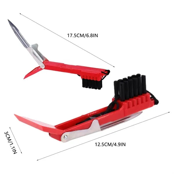Portable Folding 3-in-1 Golf Club and Shoe Cleaning Brush