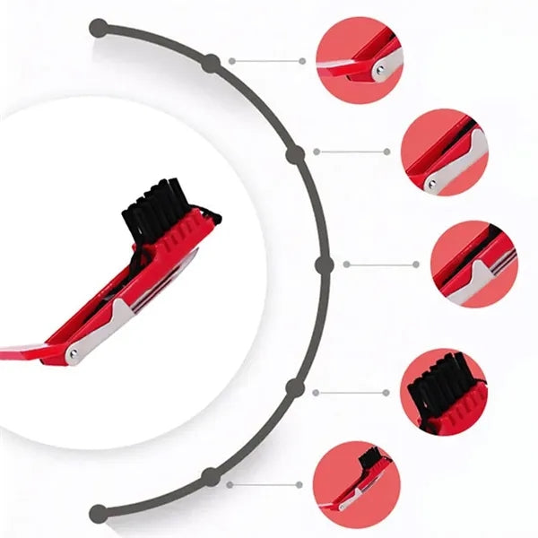 Portable Folding 3-in-1 Golf Club and Shoe Cleaning Brush
