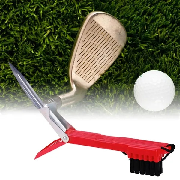 Portable Folding 3-in-1 Golf Club and Shoe Cleaning Brush