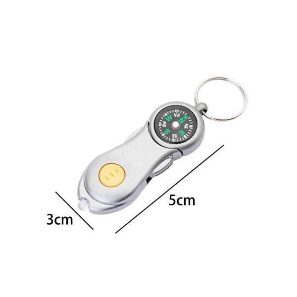 Outdoor Compass Keychain with LED Light