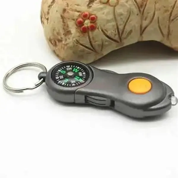 Outdoor Compass Keychain with LED Light