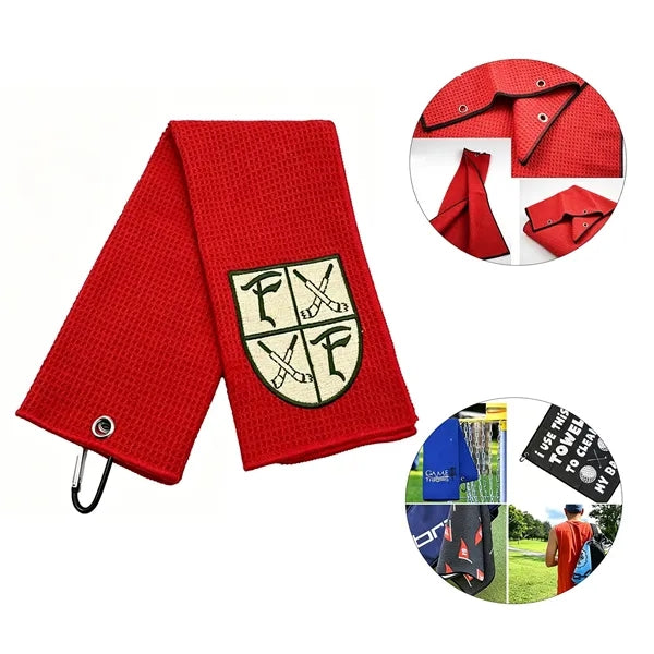 Microfiber Golf Towel with Carabiner Custom Logo