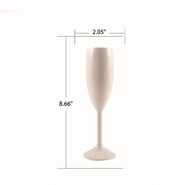 6 oz plastic champagne glass with customizable logo