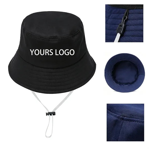Fashion Cotton Bucket Hat with Chin Strap