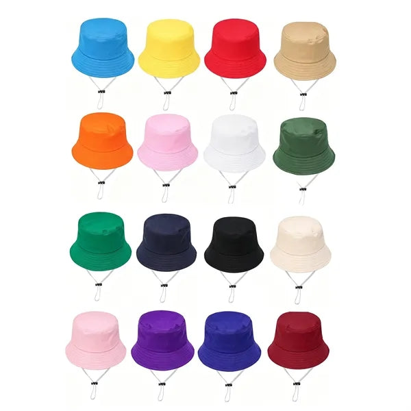 Fashion Cotton Bucket Hat with Chin Strap