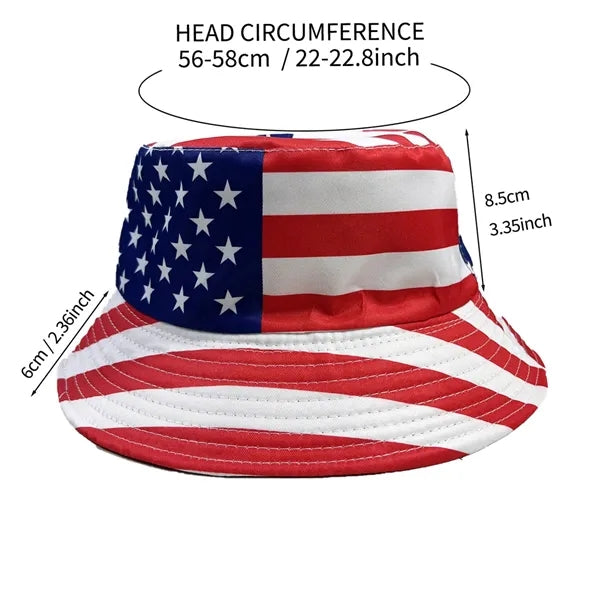 Country Flag Print Bucket Hat Summer Sun Fisherman Cap