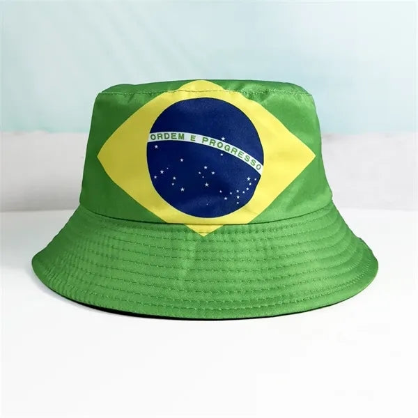 Country Flag Print Bucket Hat Summer Sun Fisherman Cap