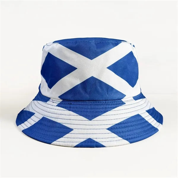 Country Flag Print Bucket Hat Summer Sun Fisherman Cap