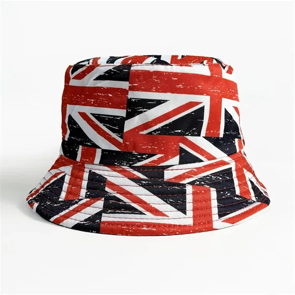 Country Flag Print Bucket Hat Summer Sun Fisherman Cap