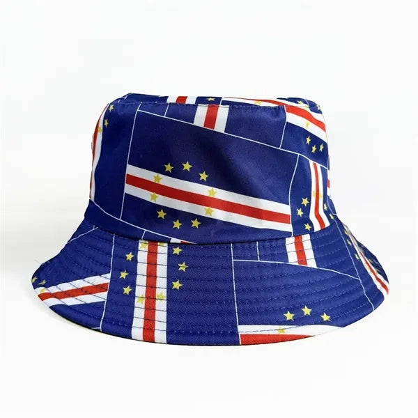 Country Flag Print Bucket Hat Summer Sun Fisherman Cap
