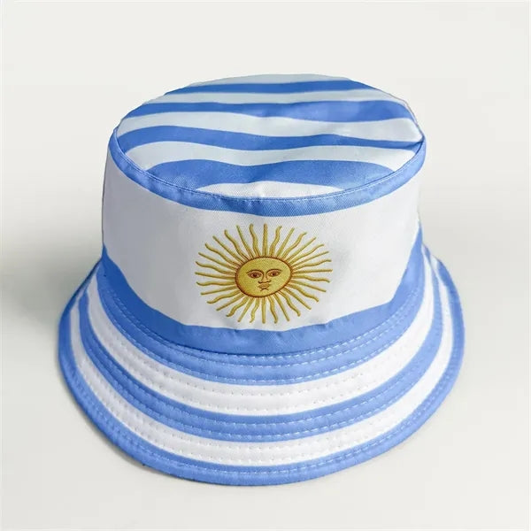 Country Flag Print Bucket Hat Summer Sun Fisherman Cap
