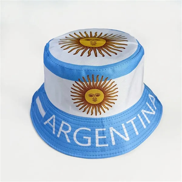 Country Flag Print Bucket Hat Summer Sun Fisherman Cap