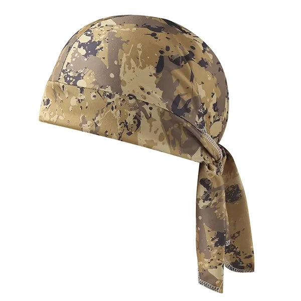 Camouflage Durag Headwrap Breathable Skull Cap Outdoor Use