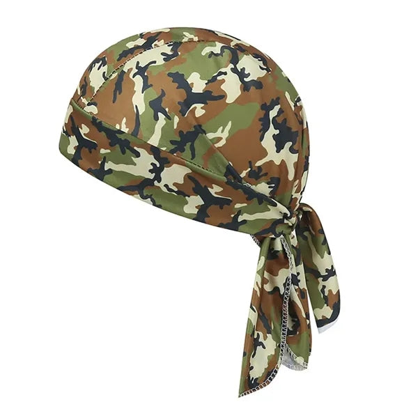 Camouflage Durag Headwrap Breathable Skull Cap Outdoor Use