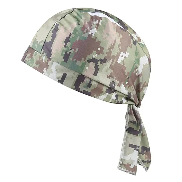 Camouflage Durag Headwrap Breathable Skull Cap Outdoor Use