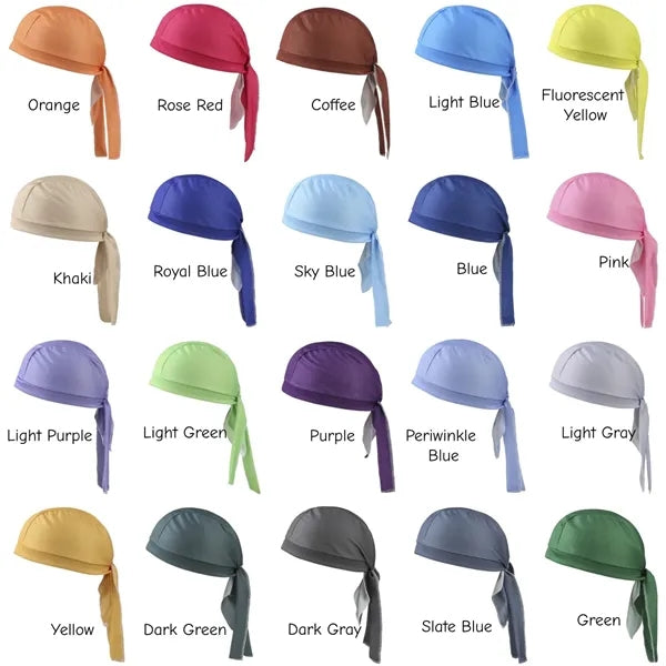 Solid Color Breathable Durag Headwrap Skull Cap for Outdoor