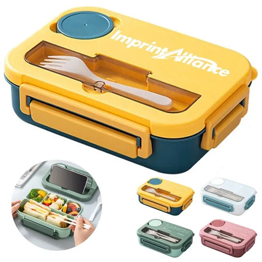 Leak-Proof Compartment Bento Lunch Box w/ Sauce Cup&Cutlery