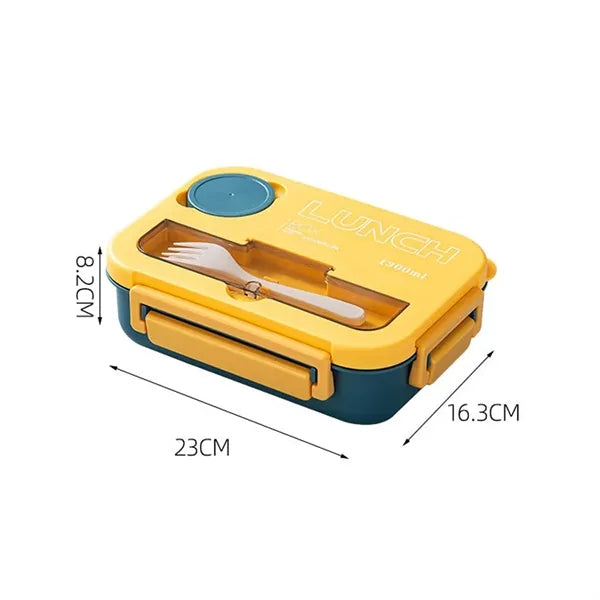 Leak-Proof Compartment Bento Lunch Box w/ Sauce Cup&Cutlery
