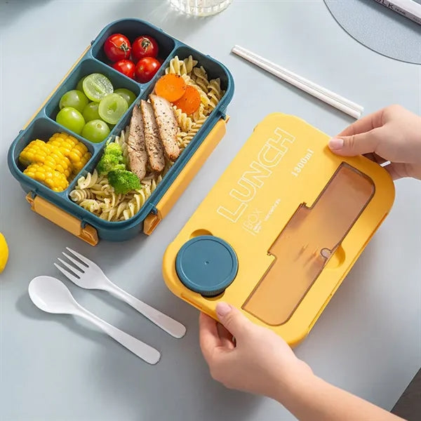 Leak-Proof Compartment Bento Lunch Box w/ Sauce Cup&Cutlery