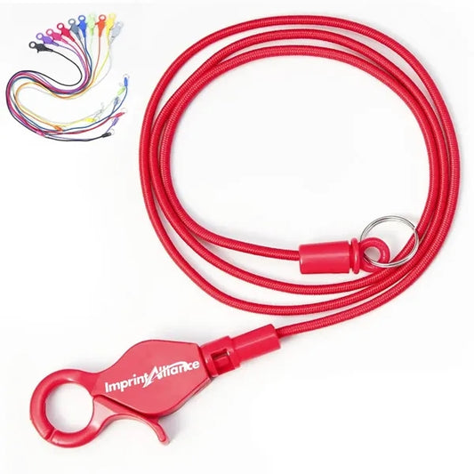 Elastic Bungee Coil Casino Card Lanyard With Lobster Claw