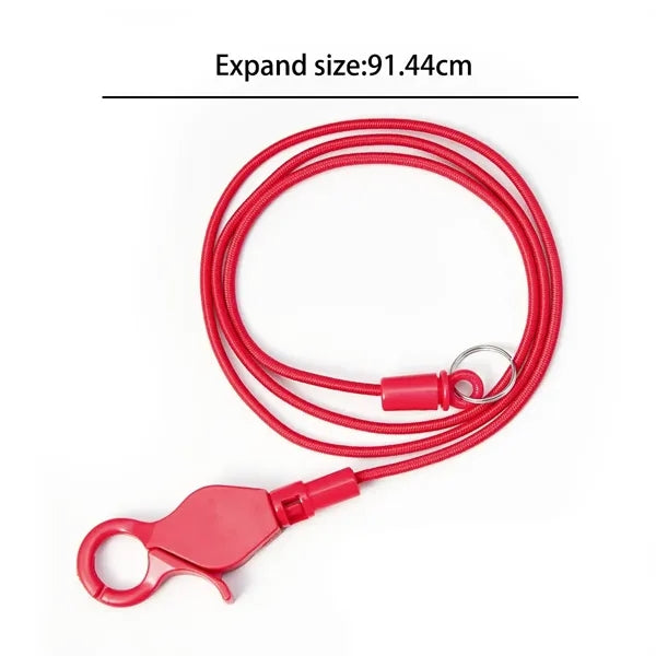 Elastic Bungee Coil Casino Card Lanyard With Lobster Claw