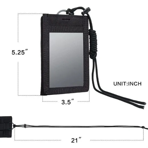 Tactical Nylon ID Badge Holder Wallet With Lanyard