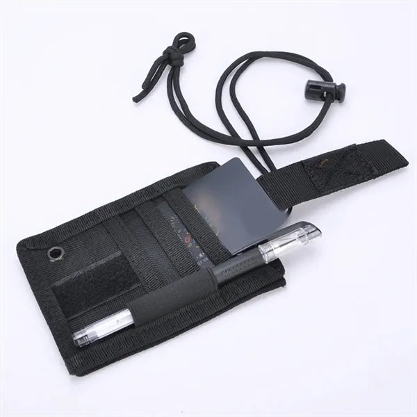 Tactical Nylon ID Badge Holder Wallet With Lanyard