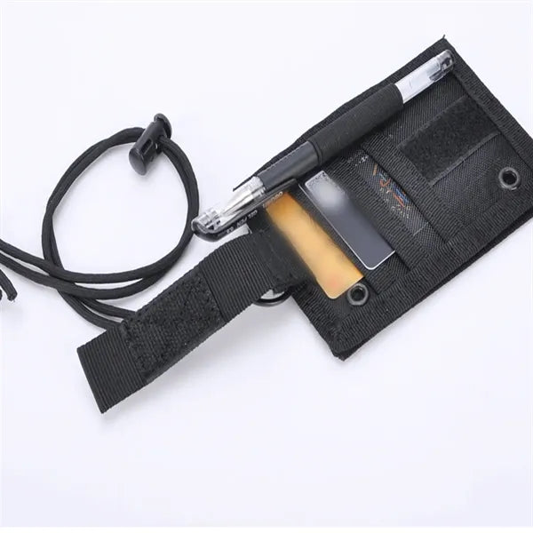 Tactical Nylon ID Badge Holder Wallet With Lanyard
