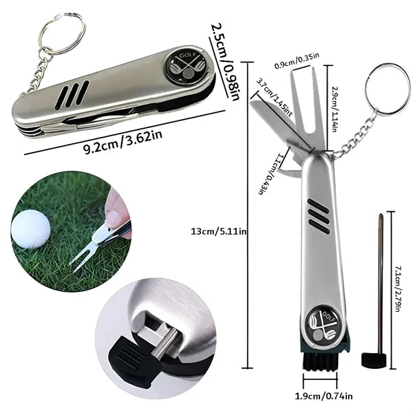 6 in 1 Golf Multifunctional Divot Repair Tool