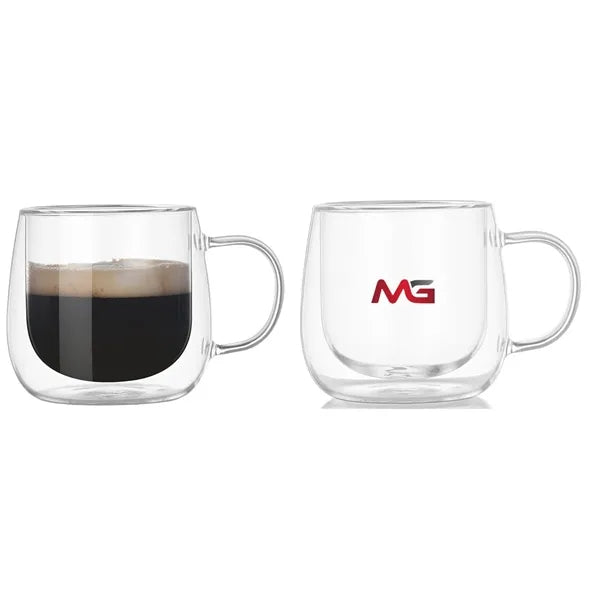 10Oz Double Wall Glass Coffee Mugs