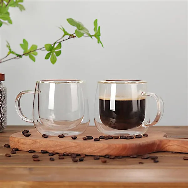 10Oz Double Wall Glass Coffee Mugs
