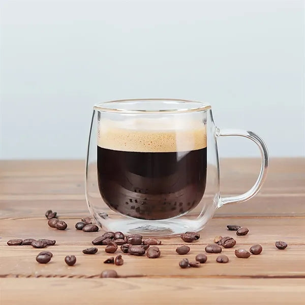 10Oz Double Wall Glass Coffee Mugs