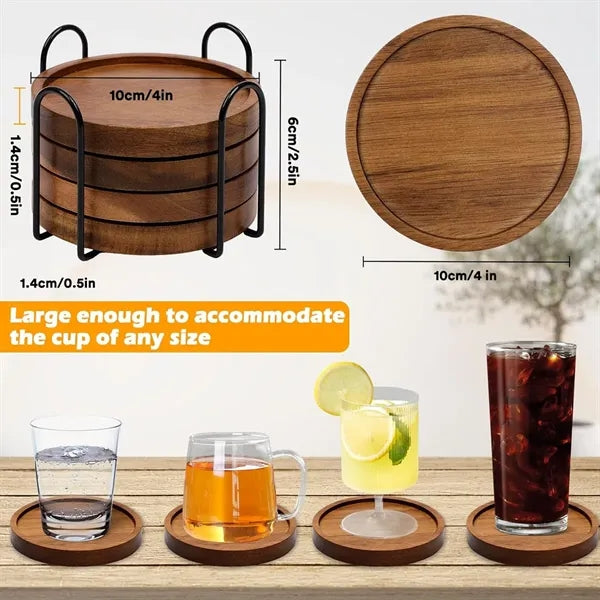 Wooden Coasters With Holder