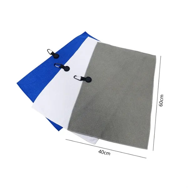 Microfiber Waffle Weave Golf Towel with Magnetic Attachment