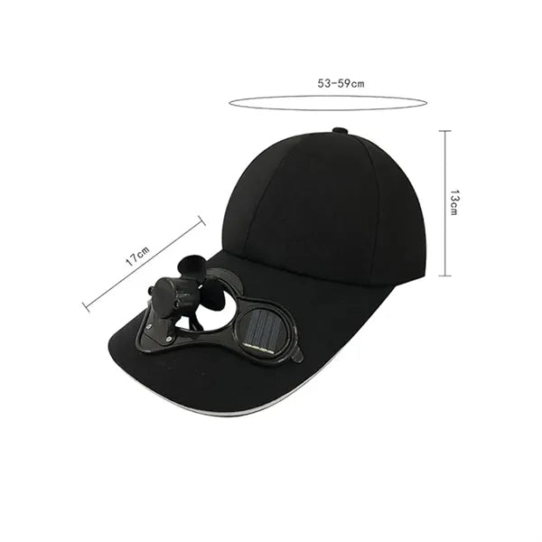 Solar Powered Fan Outdoor Cooling Baseball Cap Hat