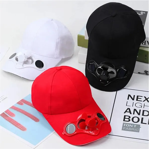 Solar Powered Fan Outdoor Cooling Baseball Cap Hat