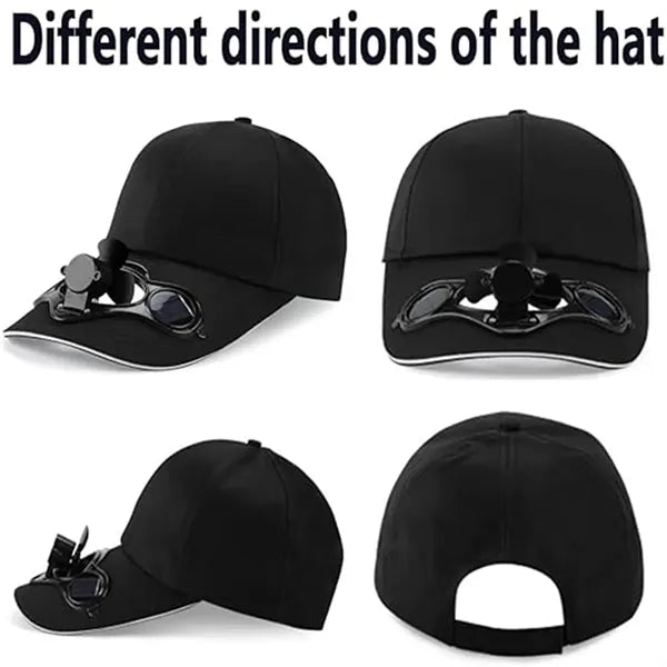 Solar Powered Fan Outdoor Cooling Baseball Cap Hat