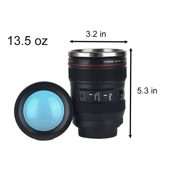 Camera Lens Coffee Mug Stainless Steel Travel Cup