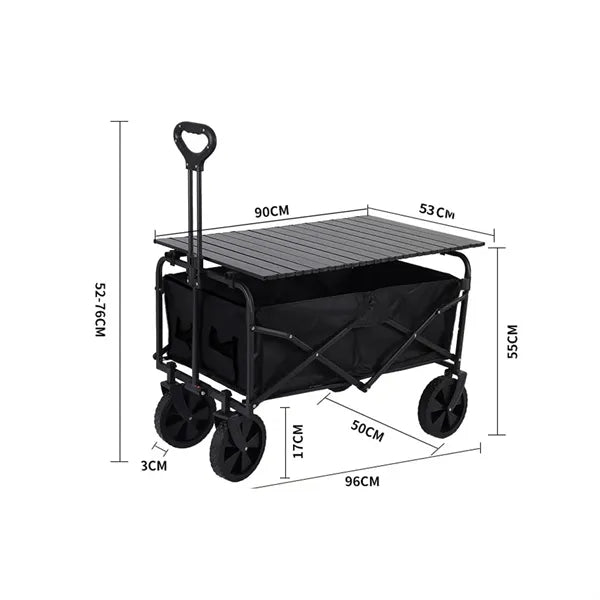 Foldable Outdoor Wagon Cart with Table